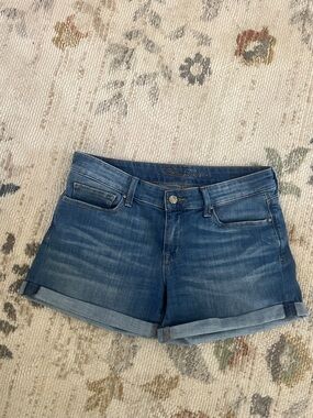 Mavi Mid Blue Rolled Cuff Denim Shorts